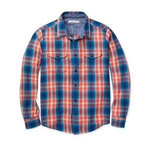 Outerknown The Blanket Shirt Blue and Red Plaid Women's Button Down Shirt XS/S